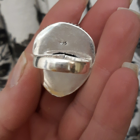 New Titanium Druzy 925 Silver Poison Ring. - Picture 8 of 8